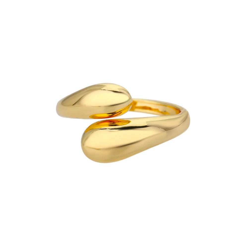 Anillo Ola Dorado - Acero Inoxidable - BellaLuxe