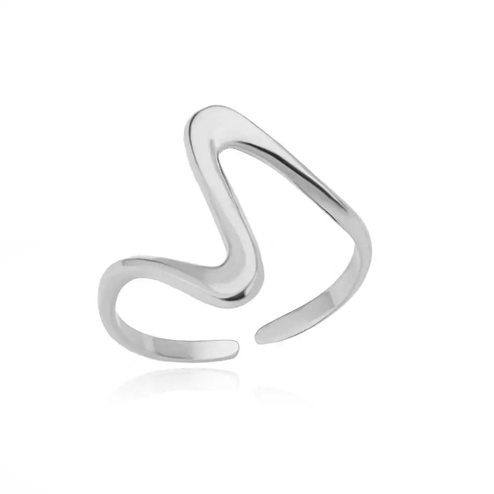 Anillo Ola Dorado - Acero Inoxidable - BellaLuxe